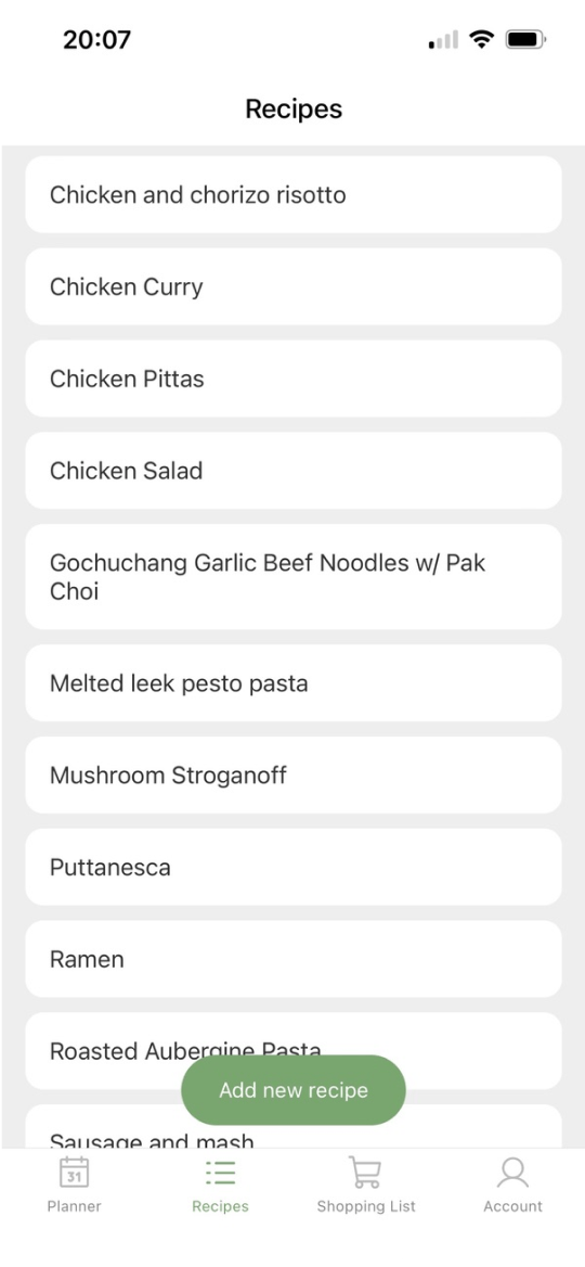 Add all your favorite recipes