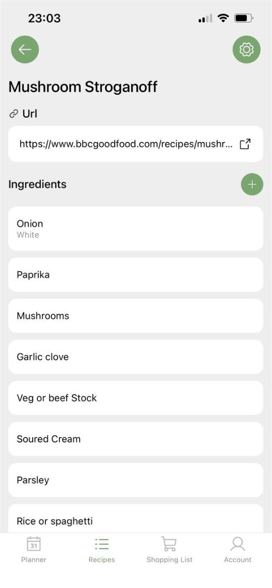 Add ingredients, descriptions and links