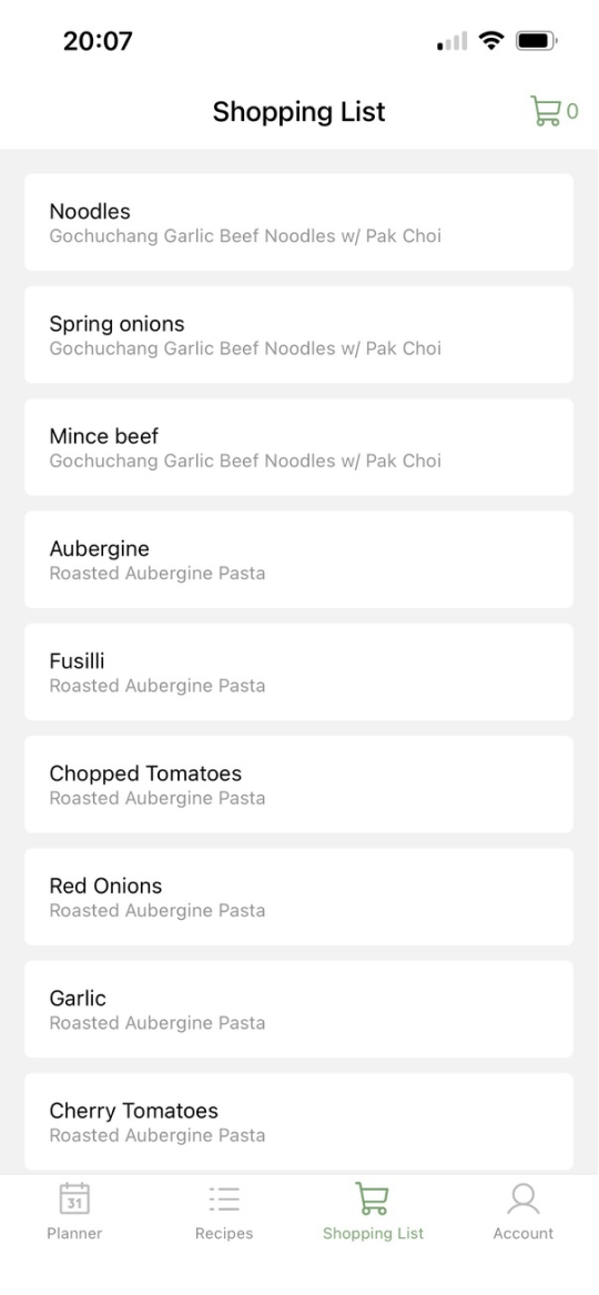 Tick off items as you shop